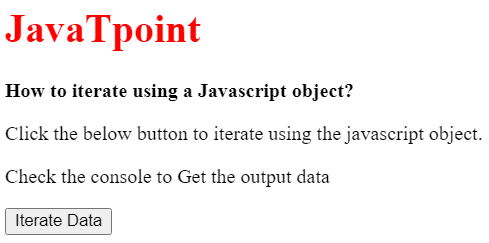 How to Iterate through a JavaScript Object