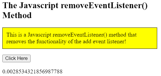 How to Remove an Event Handler Using JavaScript Method