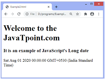 JavaScript date format