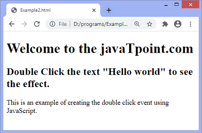 Sự kiện dblclick JavaScript