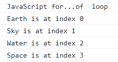 Javascript for...of loop