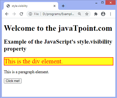 JavaScript hide elements