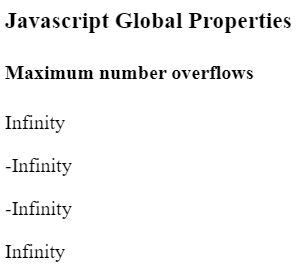 JavaScript Infinity PROPERTY