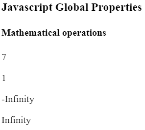 JavaScript Infinity PROPERTY