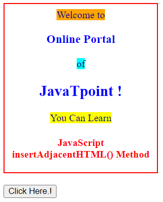 JavaScript insertAdjacentHTML() method