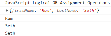 JavaScript Logical Assignment Operators
