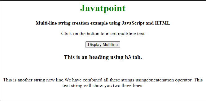 JavaScript multi-line String