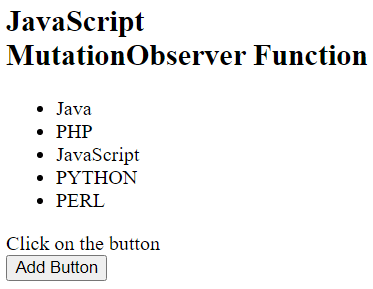 JavaScript MutationObserver function
