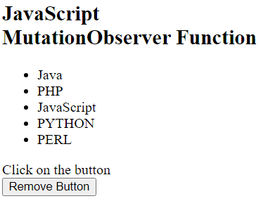 JavaScript MutationObserver function