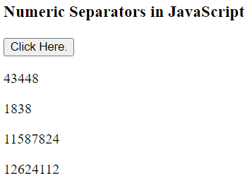 JavaScript numerical separator