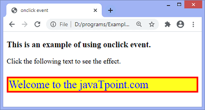 JavaScript onclick event
