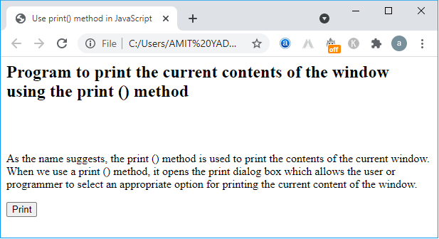 print() method - javatpoint