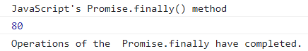 Javascript promise.finally() method