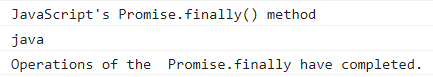 Javascript promise.finally() method