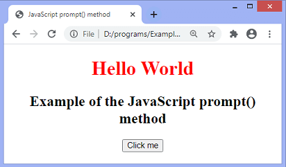 JavaScript prompt() dialog box