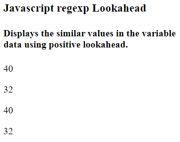 Javascript regexp Lookahead