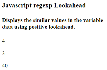 Javascript regexp Lookahead