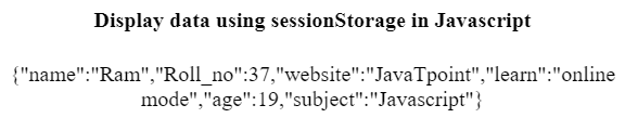 JavaScript sessionStorage