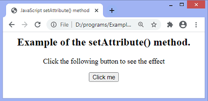 JavaScript setAttribute()