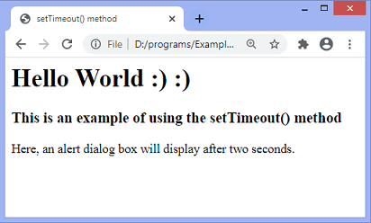 JavaScript setTimeout() method
