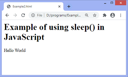 JavaScript sleep/wait