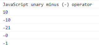 JavaScript unary operators