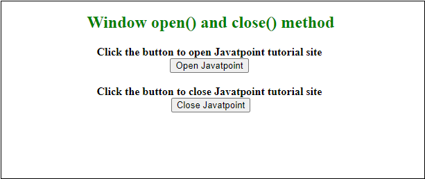 JavaScript Window open method