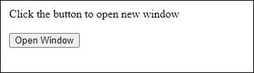 JavaScript Window open method