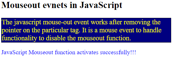 Mouseout event in javascript