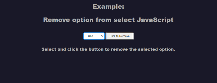 Remove options from select list in JavaScript