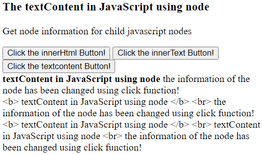 The textContent in Javascript