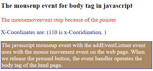 The mousemove Event in JavaScript