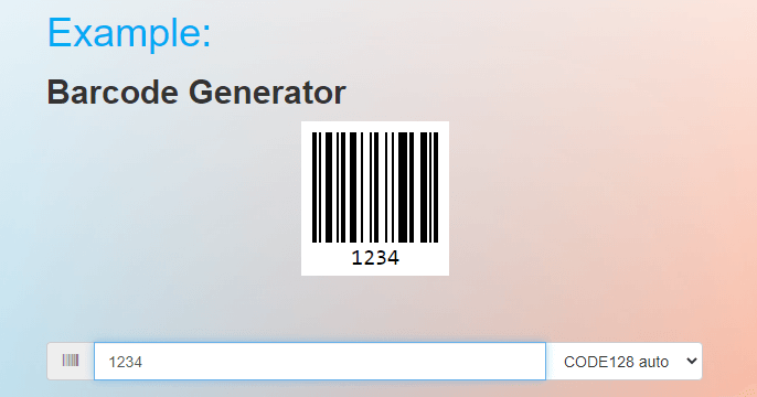 Barcode jQuery example