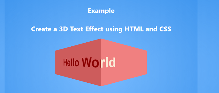 Create a 3D Text Effect using HTML and CSS and jQuery - javatpoint
