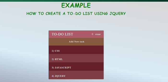 Create a To-Do list using JQuery