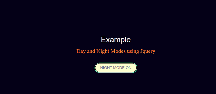 Day Night Toggle using Jquery