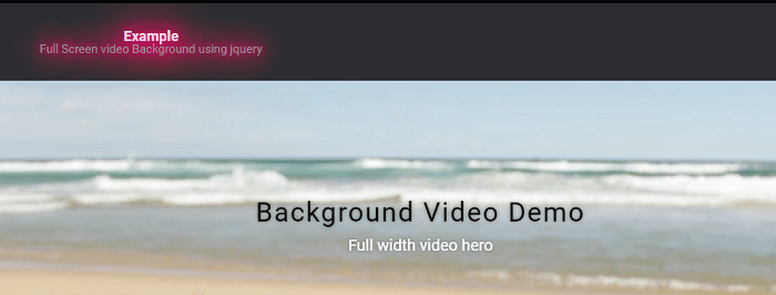 Full Screen video Background using jquery
