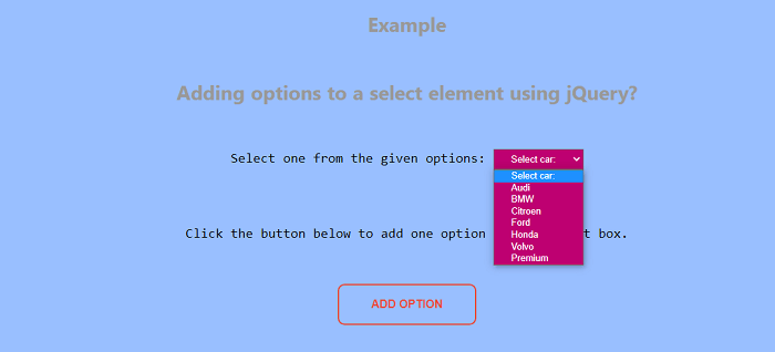 how-to-add-options-to-a-select-element-using-jquery-javatpoint