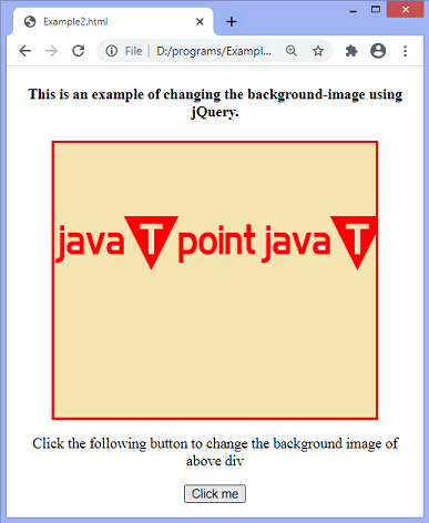 How to change the background image using jQuery - javatpoint