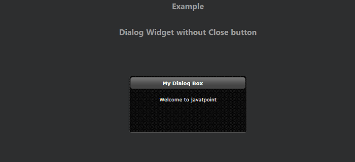 How to remove close button from jQuery UI dialog using jQuery and css