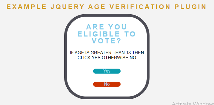 jQuery Age Verification plugin