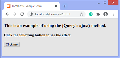 jQuery ajax() method