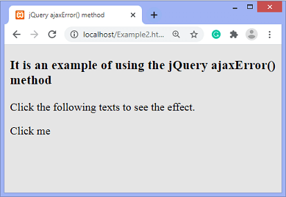 jQuery ajaxError() method