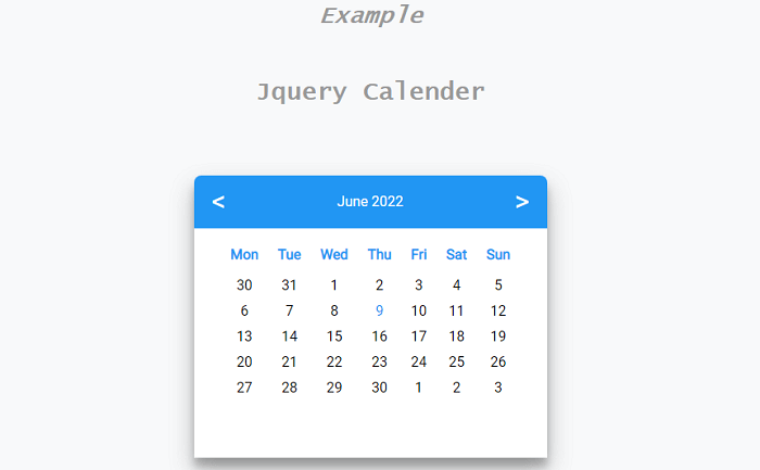 JQuery Calendar