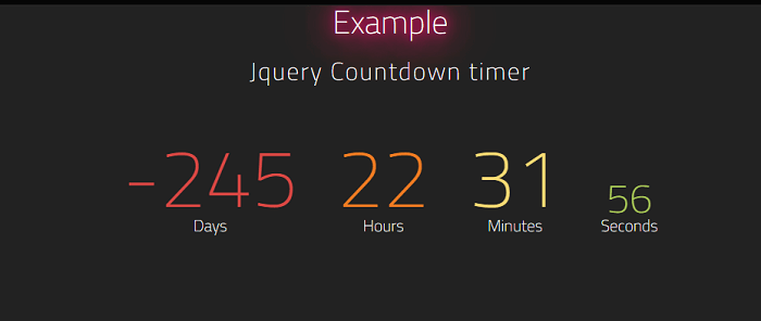 Jquery Countdown Timer