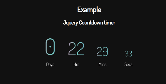 Jquery Countdown Timer