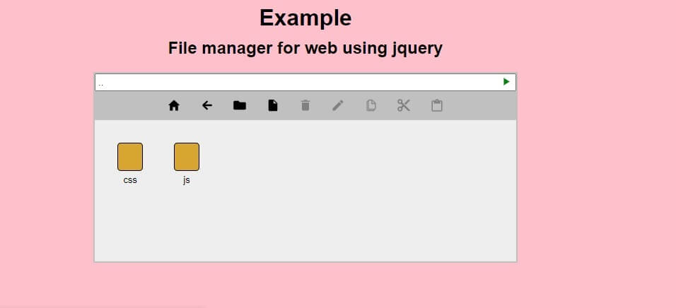 jQuery File manager for web