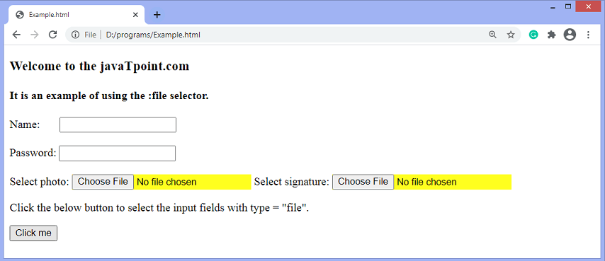 jQuery :file selector