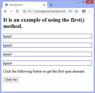 jQuery first() method