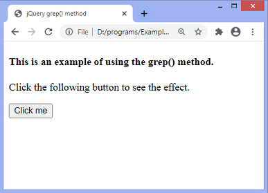 jQuery grep() method